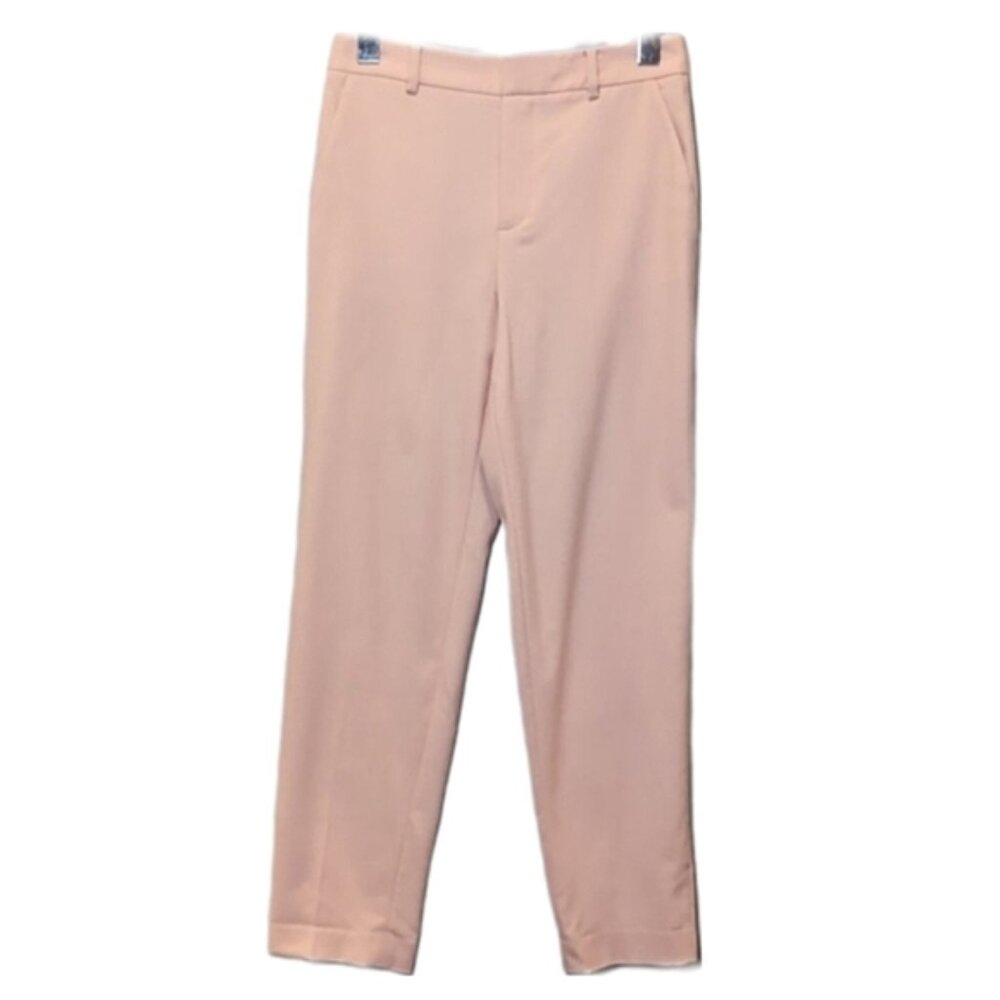 Club Monaco Slim Tapered Trousers Wool Blend Neutral Cropped Ankle Pants